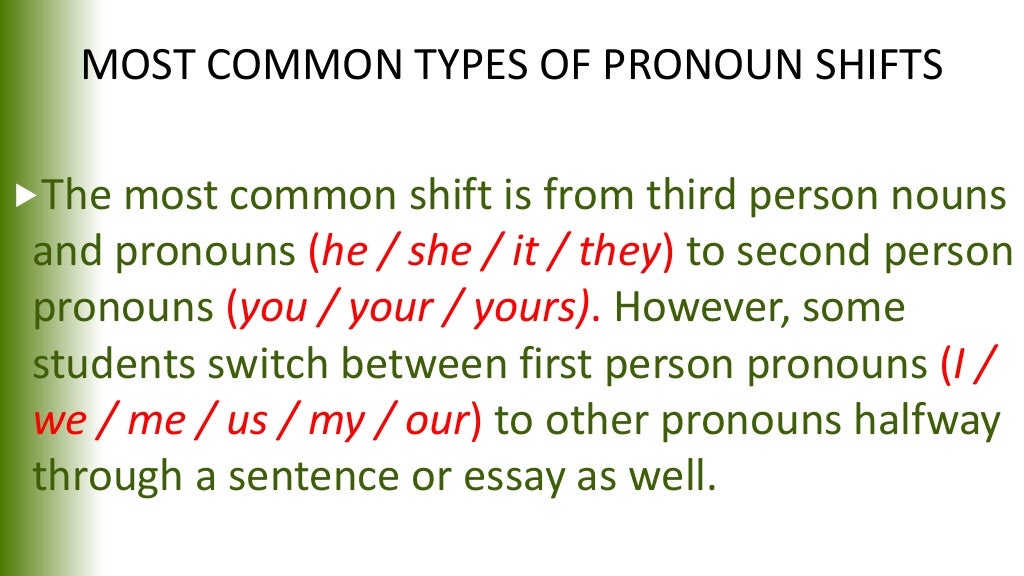 Pronoun Shift