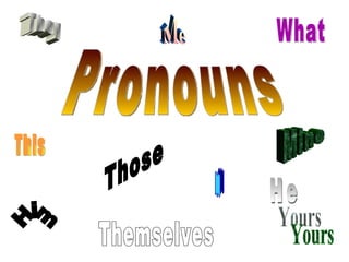 Pronouns He They Themselves What This Me Mine Yours Him I Those 