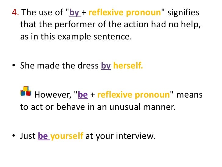 Pronouns reflexive and reciprocal