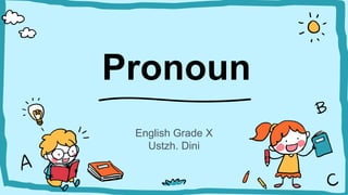 Pronoun
English Grade X
Ustzh. Dini
 