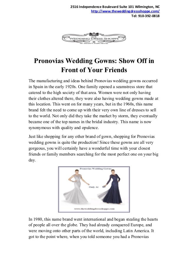 Pronovias Wedding Gowns Show Off In Front Of Your Friends