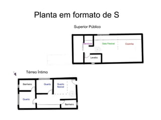 Planta em formato de S
                Superior Público




Térreo Íntimo
 