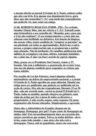 Pronunciamento De Roberto RequiãO