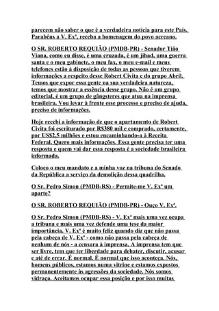 Pronunciamento De Roberto RequiãO