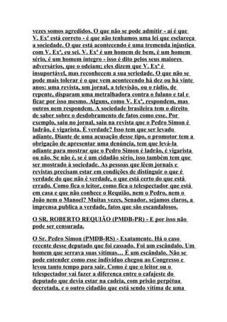 Pronunciamento De Roberto RequiãO