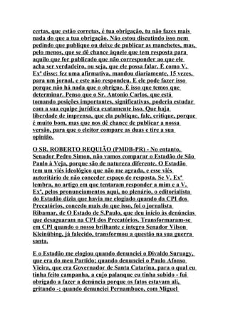 Pronunciamento De Roberto RequiãO