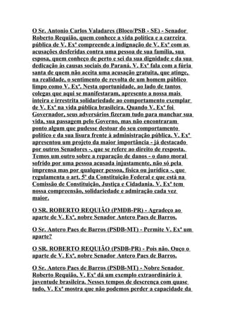 Pronunciamento De Roberto RequiãO