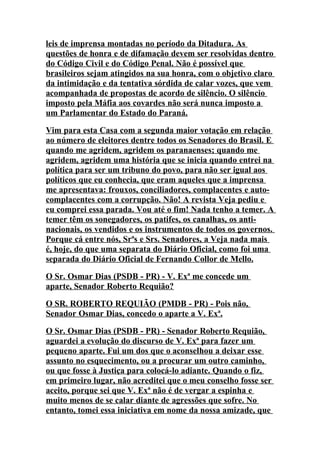 Pronunciamento De Roberto RequiãO