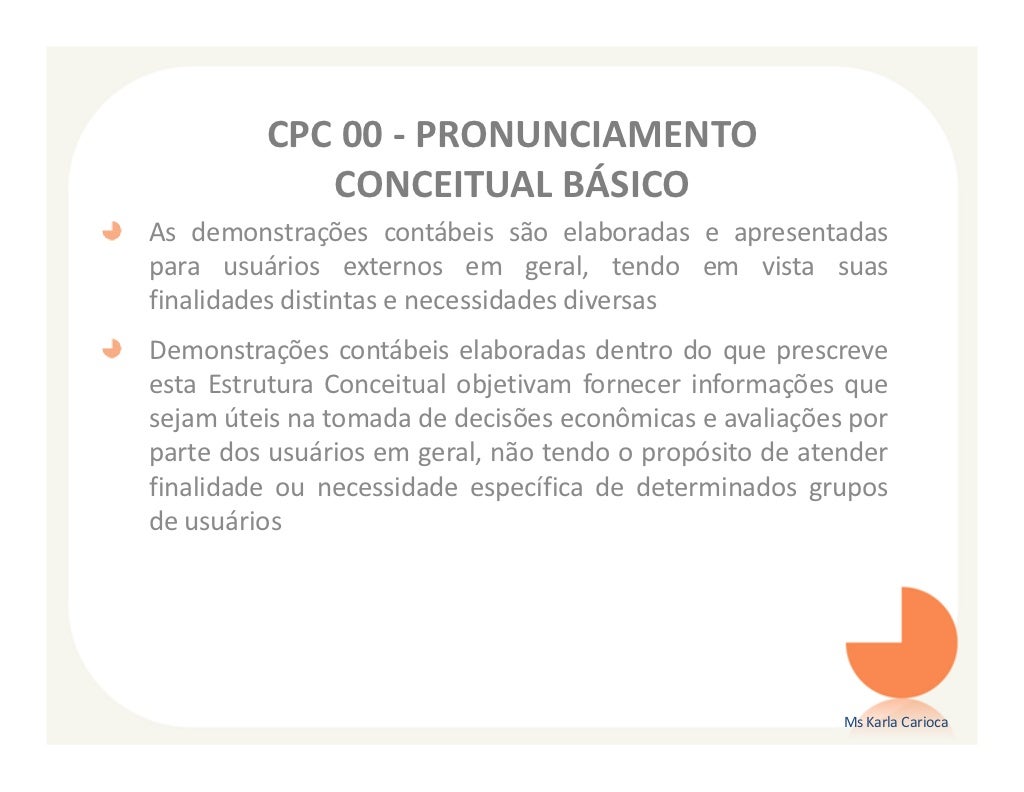De Acordo Com O Pronunciamento Técnico Cpc 00