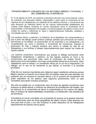 Comunicado Oficial sobre la Homologación de los Salarios Mínimos en México