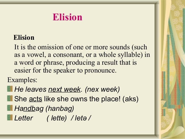 pronunciation elision