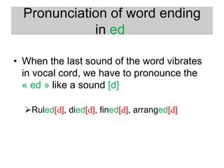 Pronunciation S Ed | PDF