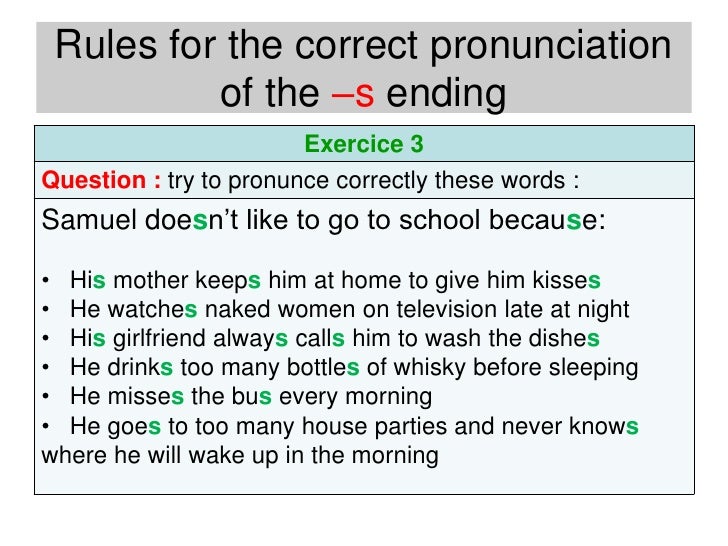 Pronunciation S Ed