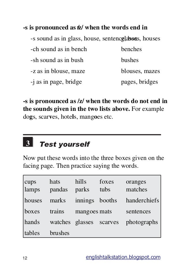 words that end in s