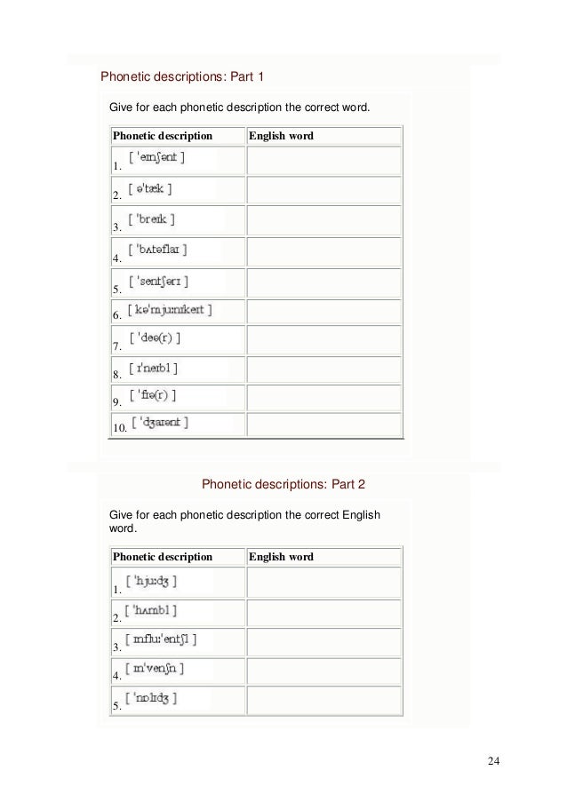 Pronunciation exercises 01