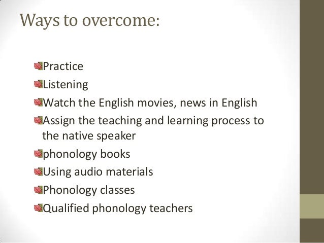 Dissertation of non native pronunciation problems