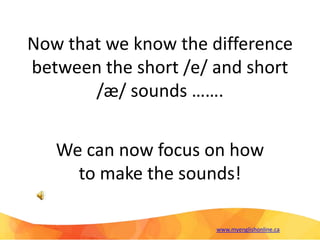 Pronunciation of /e/ and /æ/ | PPSX