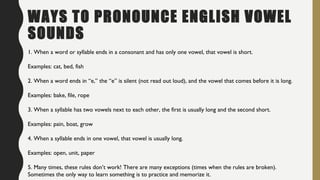 Pronunciation (Vowel) | PPT
