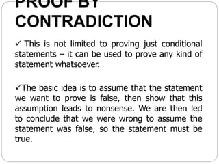 Proof by contradiction | PPTX