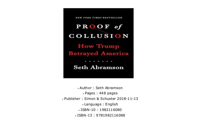 New Releases Proof Of Collusion How Trump Betrayed America - 