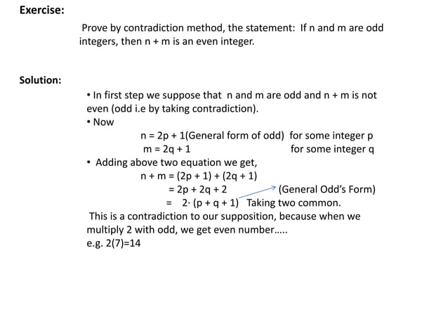 Proof by contradiction | PPTX