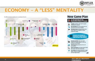 ECONOMY – A “LESS” MENTALITY

13

2013 INFLUX CREATIVITY
CONFERENCE

 