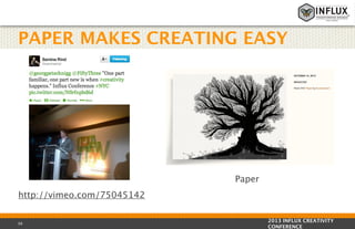 PAPER MAKES CREATING EASY

Paper
http://vimeo.com/75045142
39

2013 INFLUX CREATIVITY
CONFERENCE

 