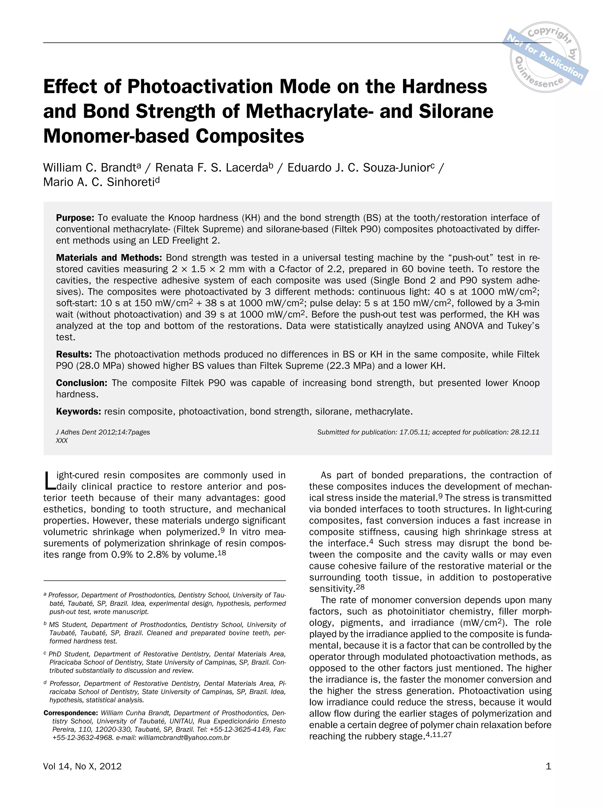 Journal of Adhesive Dentistry | PDF