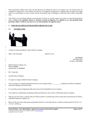 Proof of Claim: Your Main Defense Against Government Greed and ...