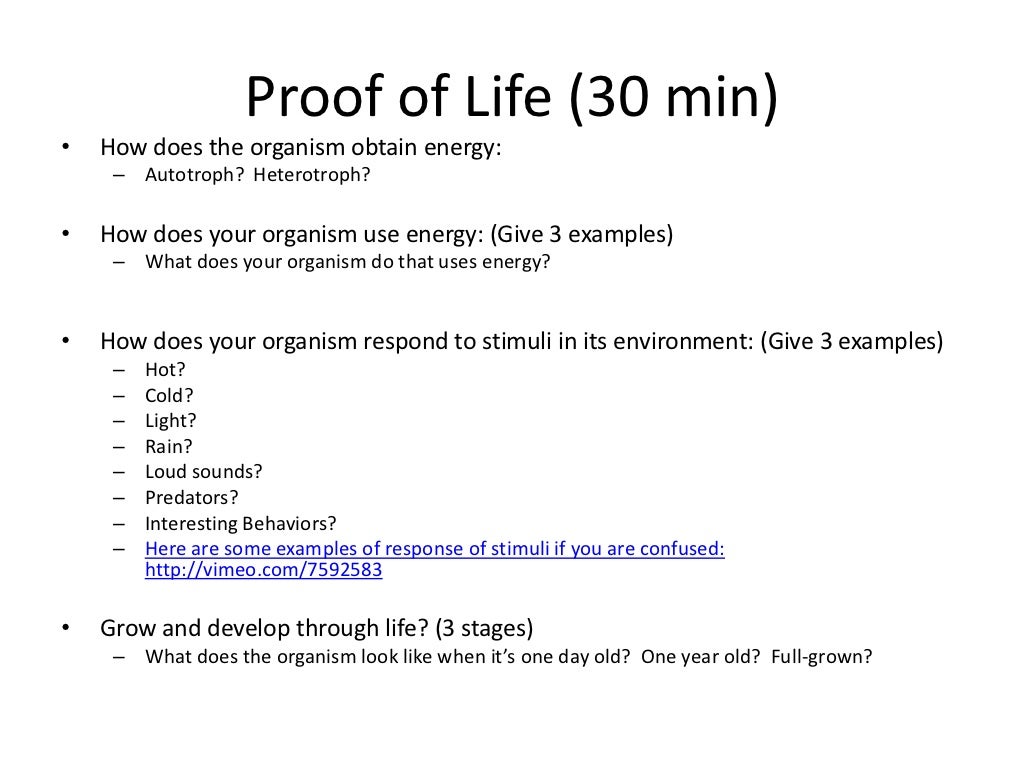 Proof of life