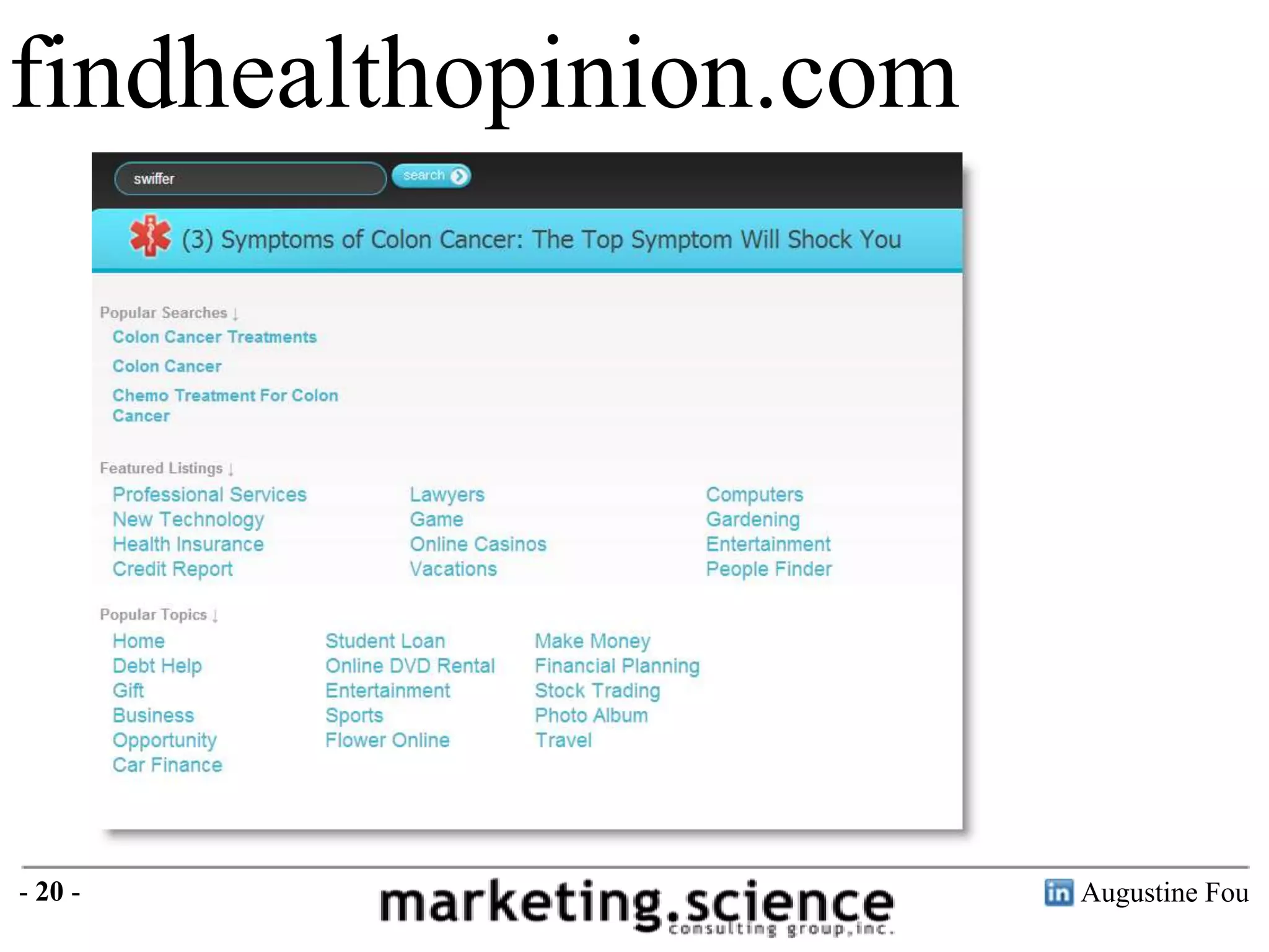 findhealthopinion.com

- 20 -

Augustine Fou

 