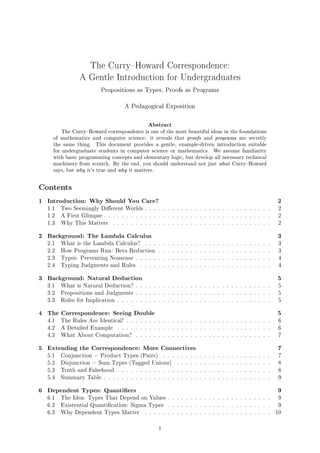Math Proof = Computer Program (Curry-Howard) | PDF