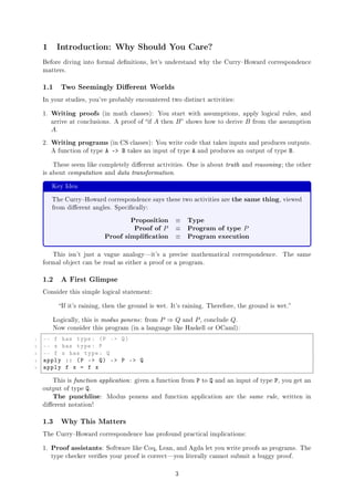 Math Proof = Computer Program (Curry-Howard) | PDF