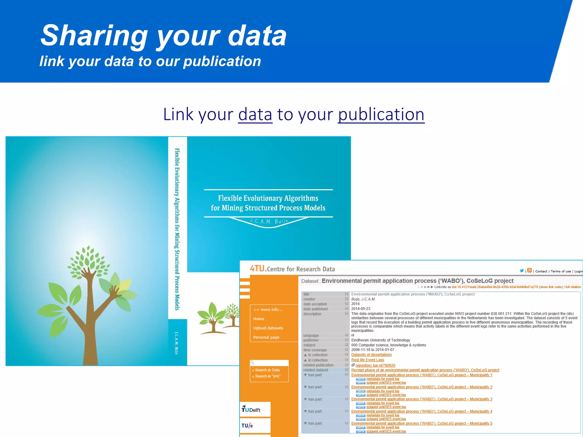 Link your data to your publication
Sharing your data
link your data to our publication
 