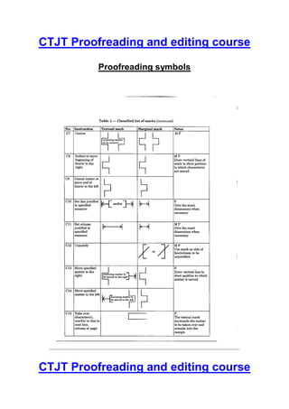 CTJT Proofreading and editing course

          Proofreading symbols




CTJT Proofreading and editing course
 