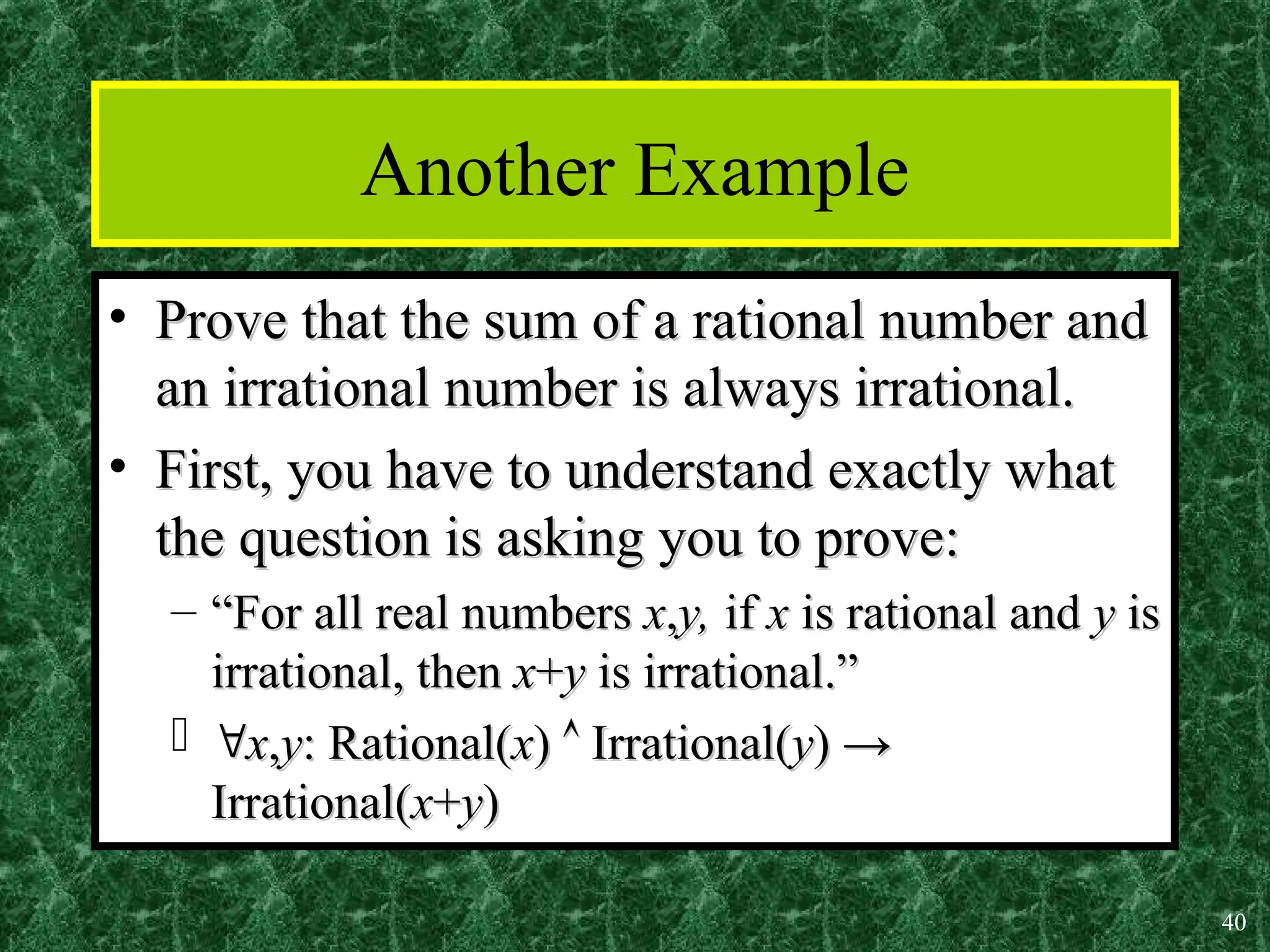 Basic proofs method Basic proofs methodd | PPT