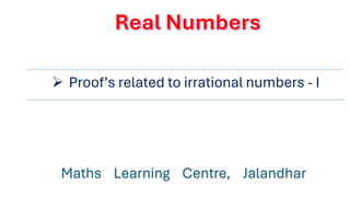 Proof's Related to irrational numbers - I
