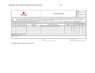 CONTROL DE CALIDAD ESTRUCTURA METÁLICA 119
 