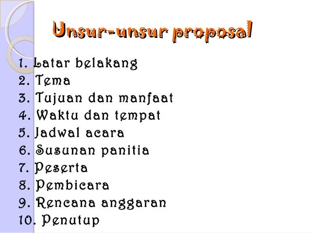 Unsur Proposal