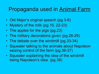 use of propaganda in animal farm