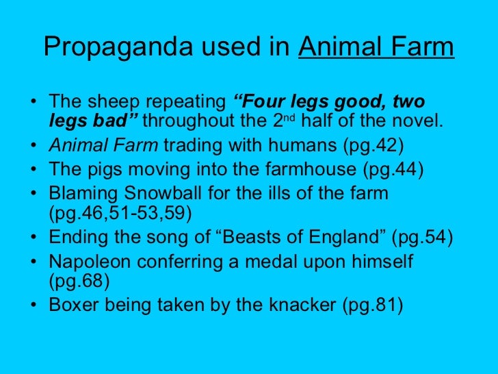 Articles using propaganda used in animal farm