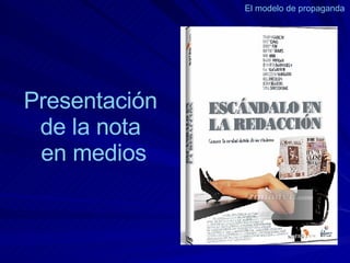 El modelo de propaganda  Presentación  de la nota  en medios 