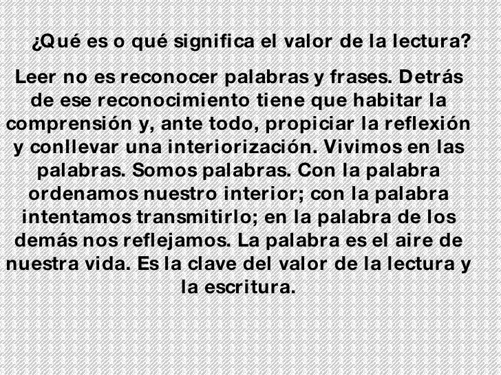 Propaganda Del Valor De La Lectura