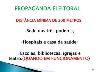 DISTÂNCIA MÍNIMA DE 200 METROS:

      Sede    dos três poderes;

     Hospitais   e casa de saúde:

   Escolas, bibliotecas, igrejas e
teatro.(QUANDO EM FUNCIONAMENTO)

                                      24
 