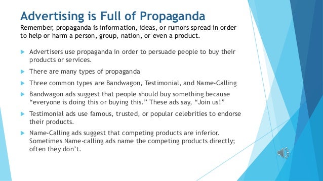 Propaganda in Advertising