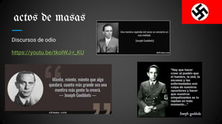 actos de masas
Discursos de odio
https://youtu.be/tkoIWJ-r_KU
 