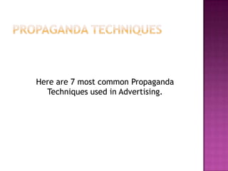 Propaganda techniques | PPTX
