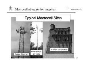 Microwaves UCL
28
Macrocells-base station antennas
 