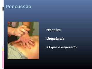 Percussão 
Técnica 
Sequência 
O que é esperado 
 