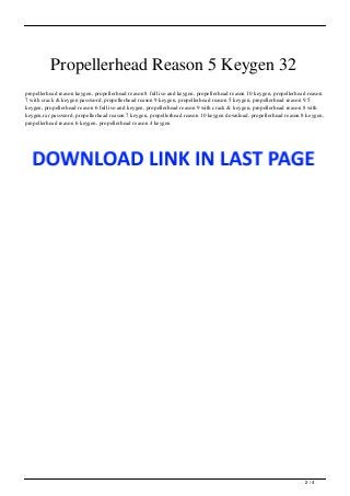 Propellerhead Reason 5 Keygen 32
